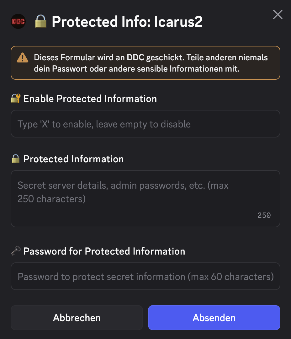 Discord Protected Container Info