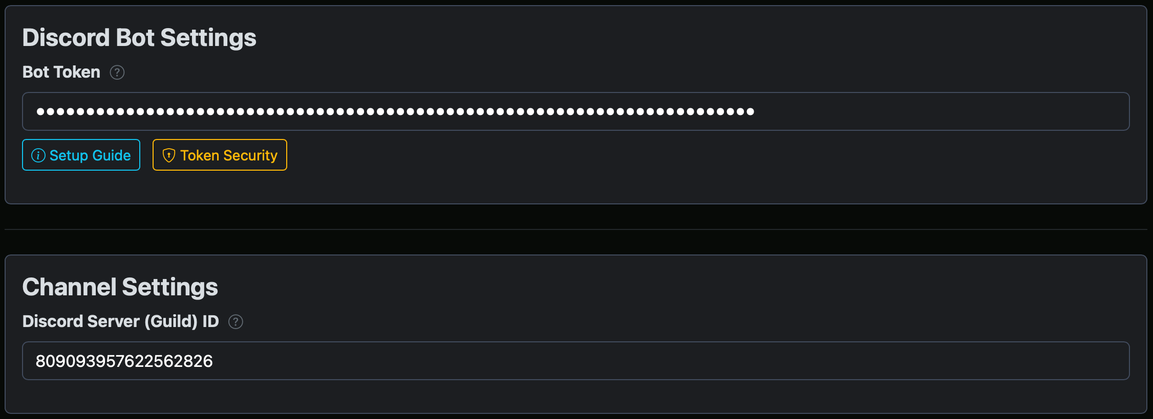 Web UI Bot Configuration