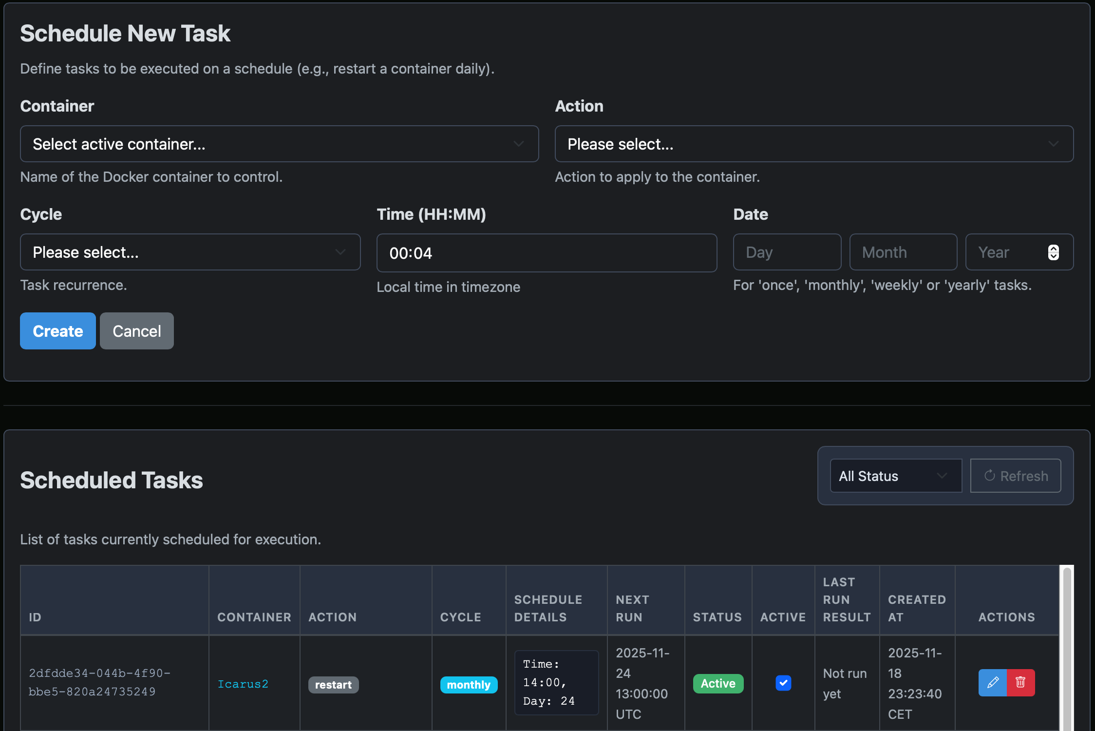 Web UI Task Management